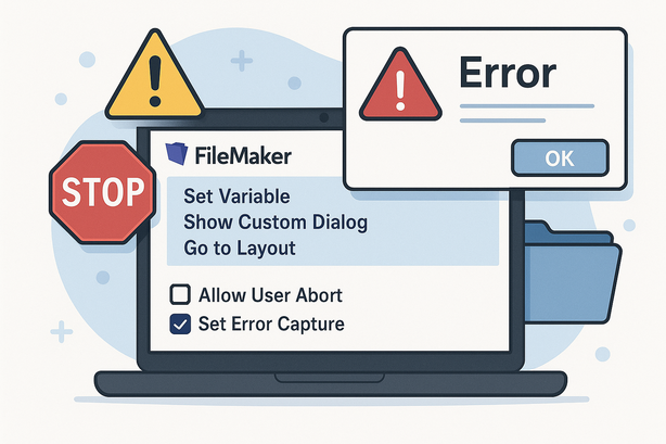 FileMakerスクリプトのエラー捕捉と中止許可の使い分け