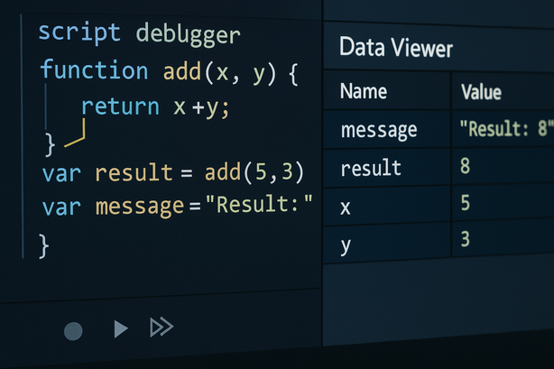 スクリプトデバッガとデータビューア基本操作