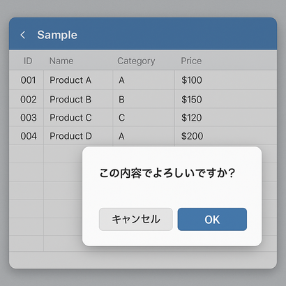 FileMakerカードウィンドウで確認画面を作る
