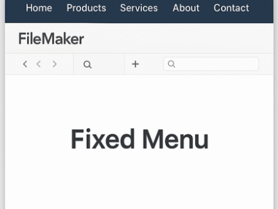 FileMakerトップナビゲーションパートで固定メニュー