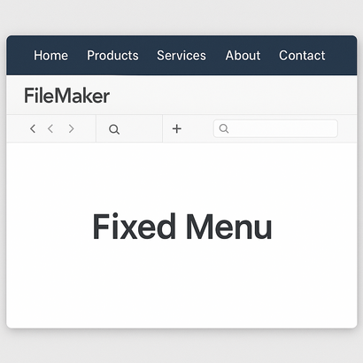 FileMakerトップナビゲーションパートで固定メニュー