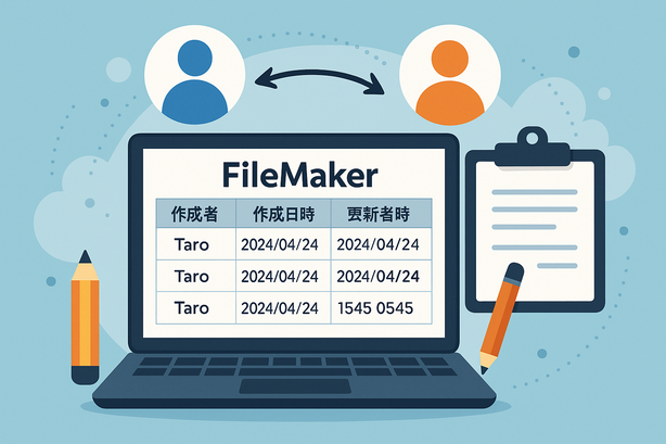FileMaker自動入力で作成者・更新者記録