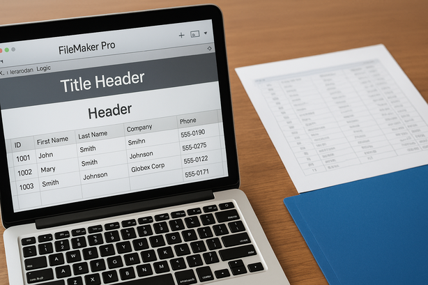 FileMakerタイトルヘッダとヘッダの使い分け実践