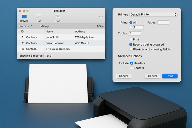 FileMaker印刷時のみ表示・非表示設定術