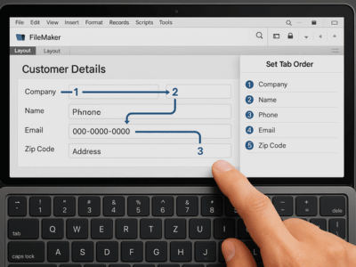 FileMakerレイアウトのタブ順最適化手順