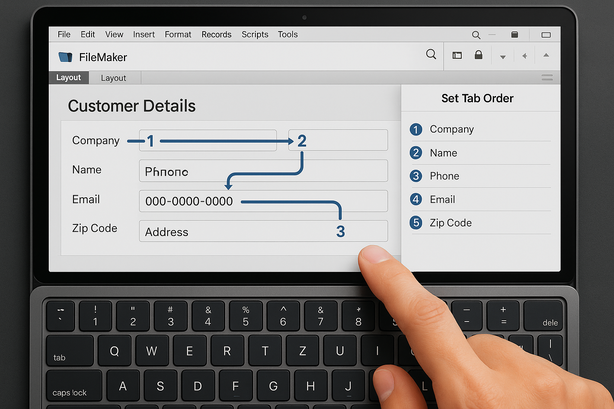 FileMakerレイアウトのタブ順最適化手順